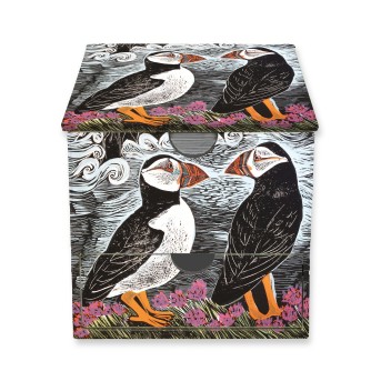 Angela Harding: Fair Isle Puffins Memo Block in Box with Drawer